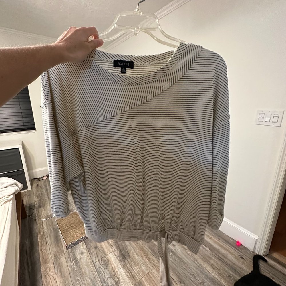 Roolee striped cotton quarter sleeve top LIKE NEW